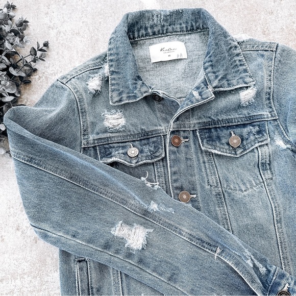 KanCan Jackets & Blazers - Kancan Destructed Light Wash Denim Jean Jacket Size XS